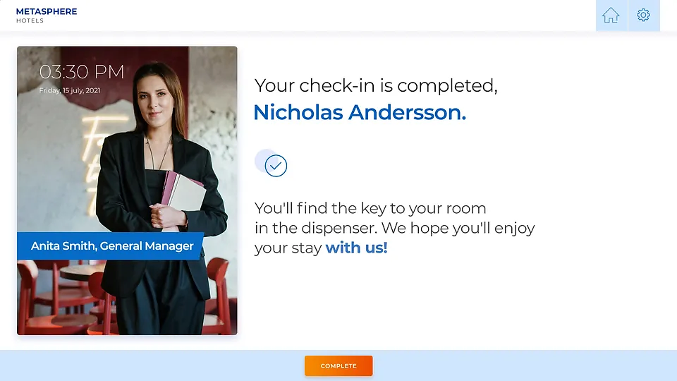 screenshot of Self Check-In Hub